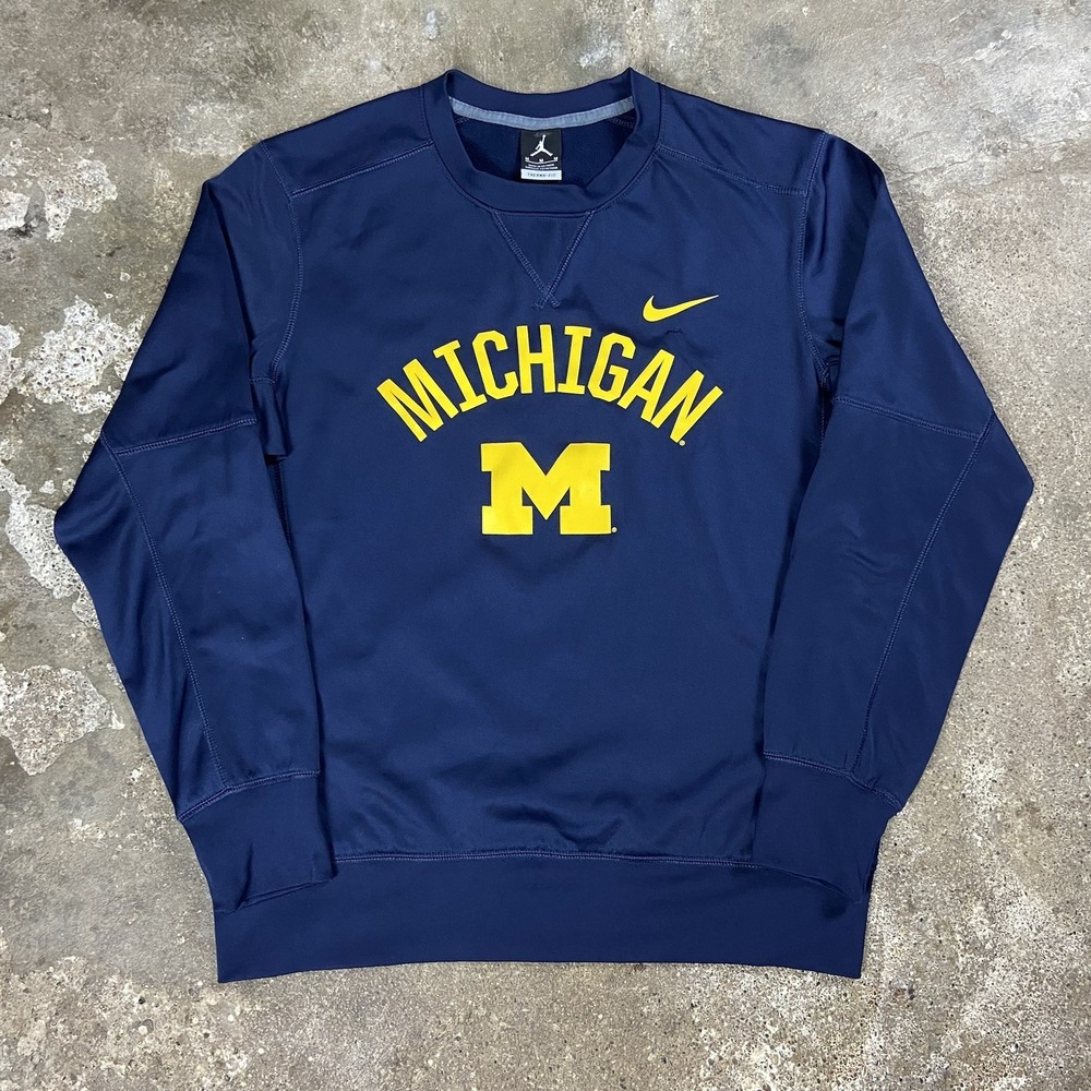 Jordan Therma Fit University Of Michigan Long Sleeve Size Medium Navy Wolverines